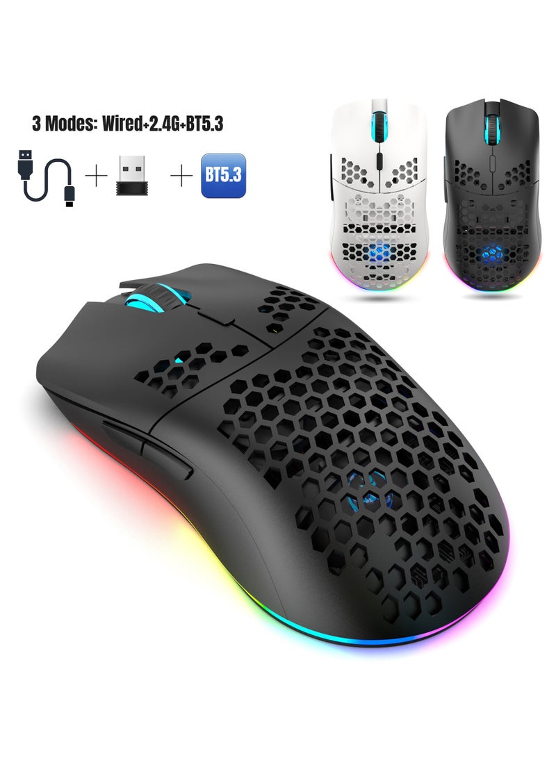 Wireless/Wired/Bluetooth 5.3 Gaming Mouse | 2.4G Connection, 3600 DPI Rechargeable Honeycomb Design - Image 1