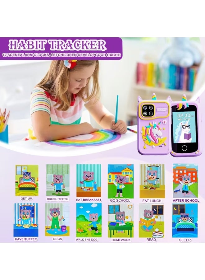 أسيف مناسبة للأطفال من 3-10 سنوات من العمر والفتيات والفتيان مع الهواتف الذكية ولعب اطفال لعب الاطفال مع كاميرا مزدوجة لعبة تعليمية تعلم الألغاز MP3 مشغل موسيقى للأطفال هدايا عيد ميلاد للبنات والأولاد / عيد ميلاد يونيكورن هدايا للأطفال اللعب 3 4 5 6 7 8 سنوات ( 8GB بطاقة الذاكرة الرقمية المؤمنة ) - Image 3