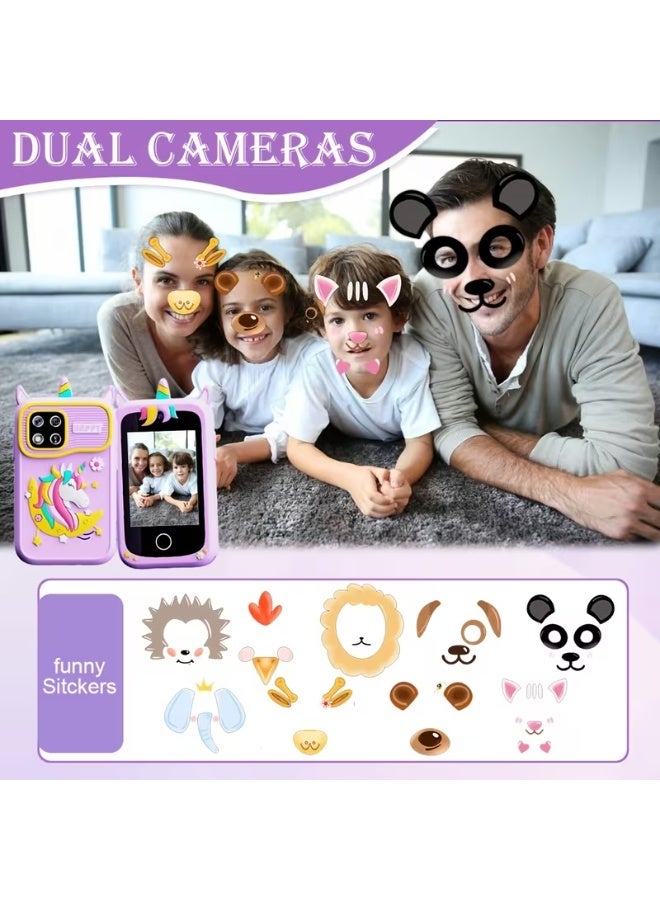 أسيف مناسبة للأطفال من 3-10 سنوات من العمر والفتيات والفتيان مع الهواتف الذكية ولعب اطفال لعب الاطفال مع كاميرا مزدوجة لعبة تعليمية تعلم الألغاز MP3 مشغل موسيقى للأطفال هدايا عيد ميلاد للبنات والأولاد / عيد ميلاد يونيكورن هدايا للأطفال اللعب 3 4 5 6 7 8 سنوات ( 8GB بطاقة الذاكرة الرقمية المؤمنة ) - Image 5