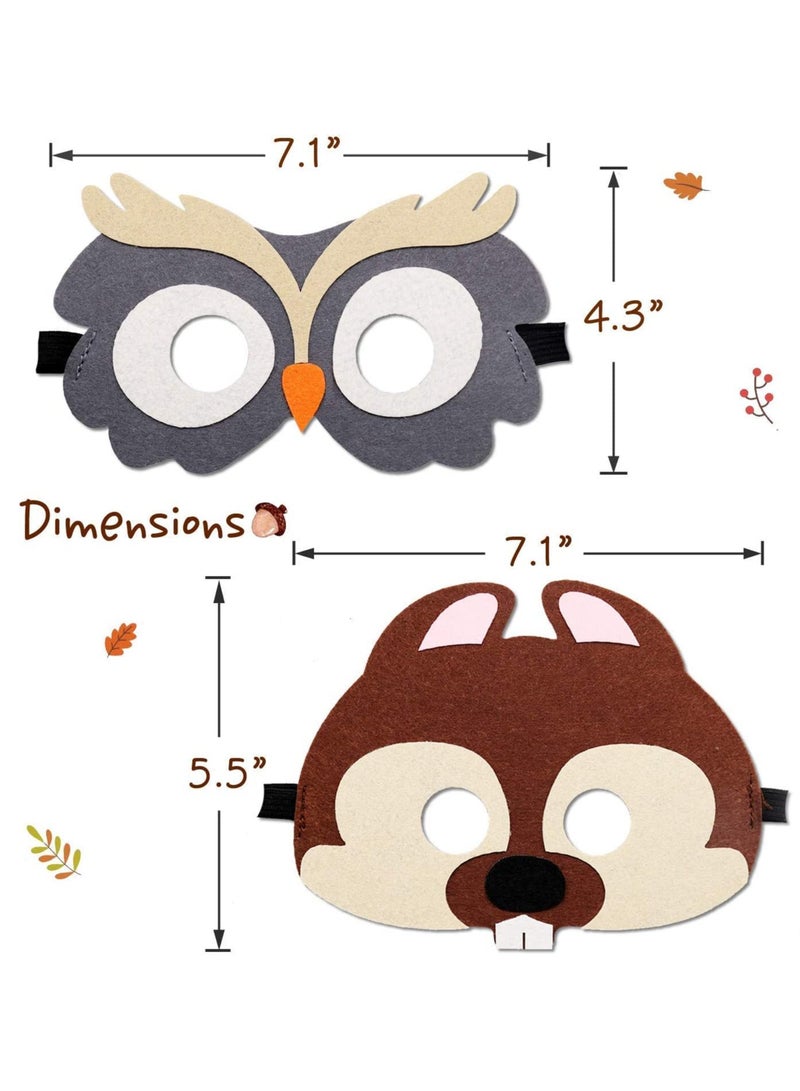 Mr. Penda 10 Pcs Forest-Friends Animals Felt Masks, Woodland Creatures Animal Cosplay, Zoo Camping Themed Party Favors Supplies for Boys or Girls - Image 2