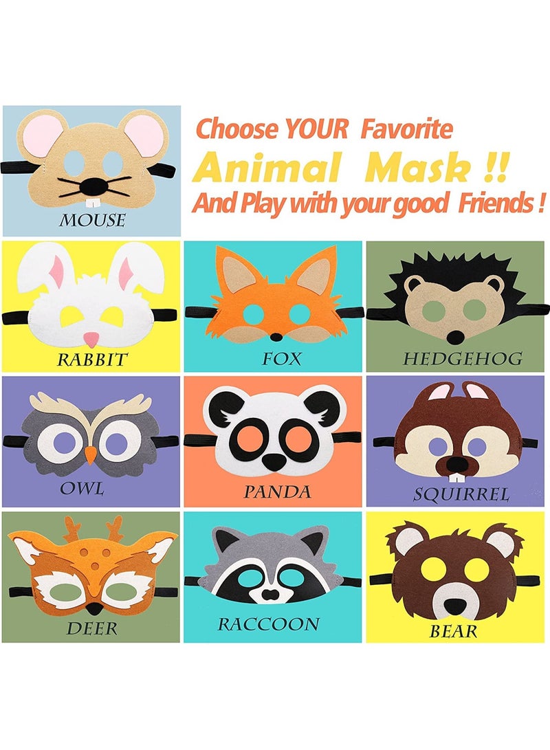 Mr. Penda 10 Pcs Forest-Friends Animals Felt Masks, Woodland Creatures Animal Cosplay, Zoo Camping Themed Party Favors Supplies for Boys or Girls - Image 5