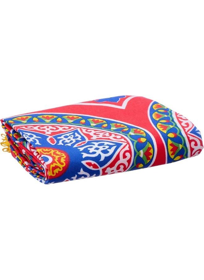 ماركة غير محددة مفرش خياميه مستطيل مع شراشيب حول الحواف 2.5*1.5 متر (احمر)  - Image 1