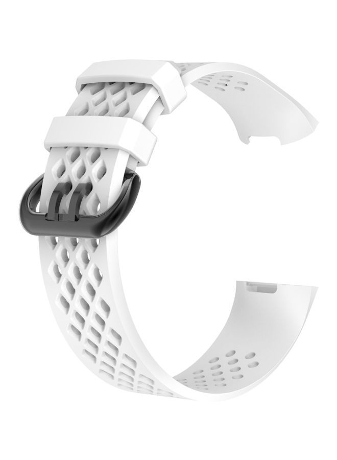 NIBEMINENT Adjustable Sport Wrist Strap For Fitbit Charge 3 White  - Image 1