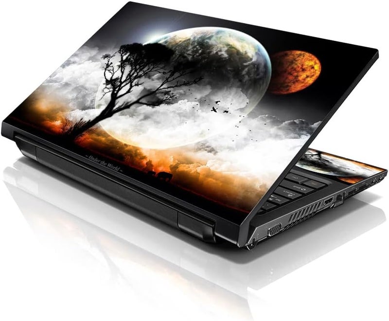LSS Laptop 17-17.3" Skin Cover with Colorful Earth and Moon Eclipse Pattern - Image 1