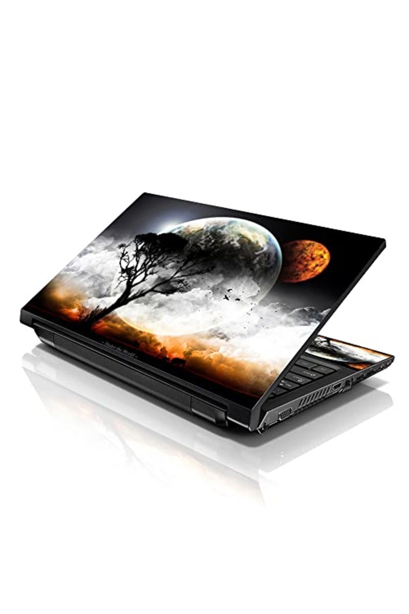 LSS Laptop 17-17.3" Skin Cover with Colorful Earth and Moon Eclipse Pattern - Image 1