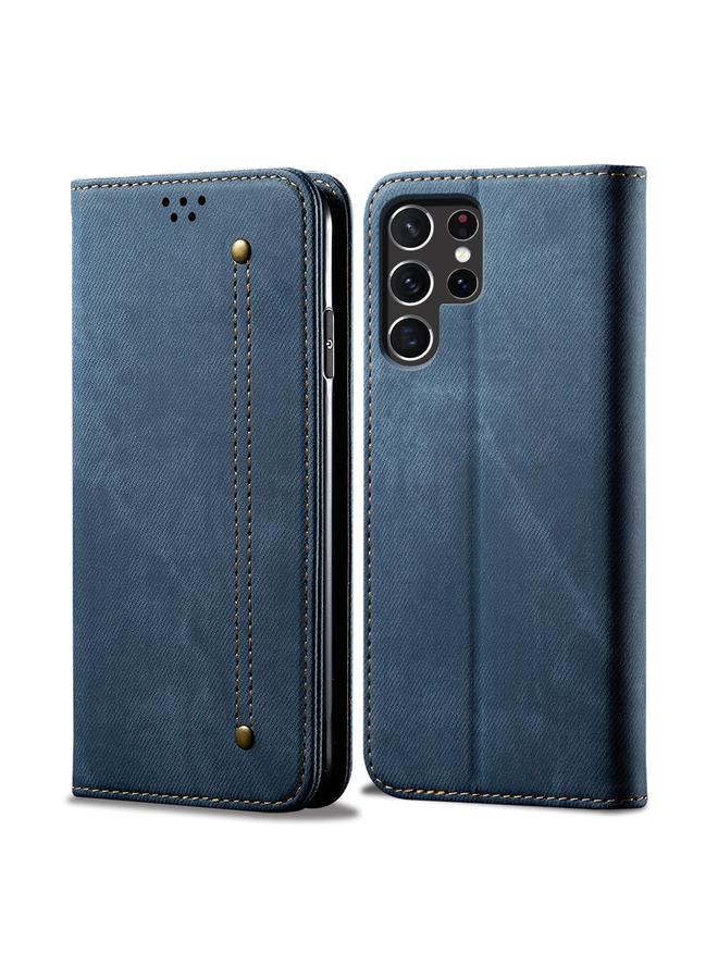 S-TOP Case For Samsung Galaxy S25 Ultra 5G Denim Texture Casual Style Horizontal Flip Leather Case - Image 1