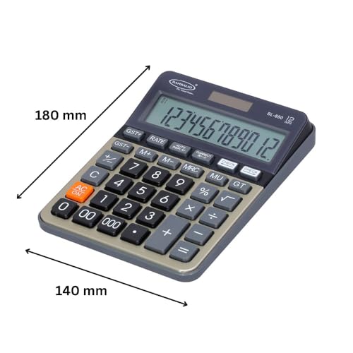 Bambalio 12 Digits BL-850 Large Display with Golden Metallic Panel 3 Years Warranty Electronic Calculator with Tax Keys & 000 Key - Image 2