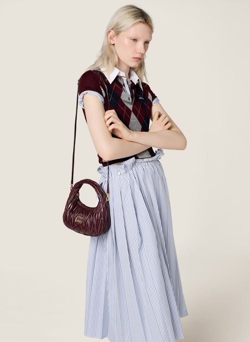 مياو مياو MIU المتجول Matelassé Nappa الجلد Hobo حقيبة, النساء Tote حقيبة, النساء Cross-الجسم حقيبة, النساء حقيبة اليد, النساء حقيبة الكتف, النساء حقيبة السفر, بورغوندي - Image 2