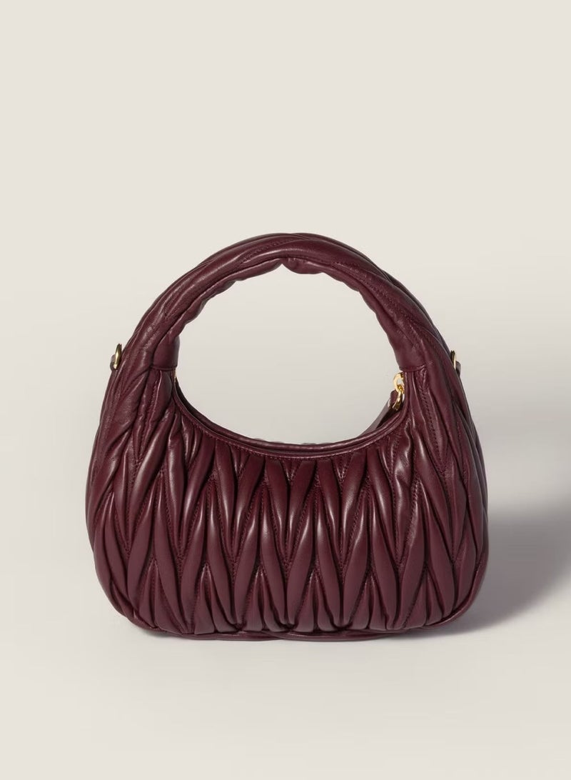 مياو مياو MIU المتجول Matelassé Nappa الجلد Hobo حقيبة, النساء Tote حقيبة, النساء Cross-الجسم حقيبة, النساء حقيبة اليد, النساء حقيبة الكتف, النساء حقيبة السفر, بورغوندي - Image 4