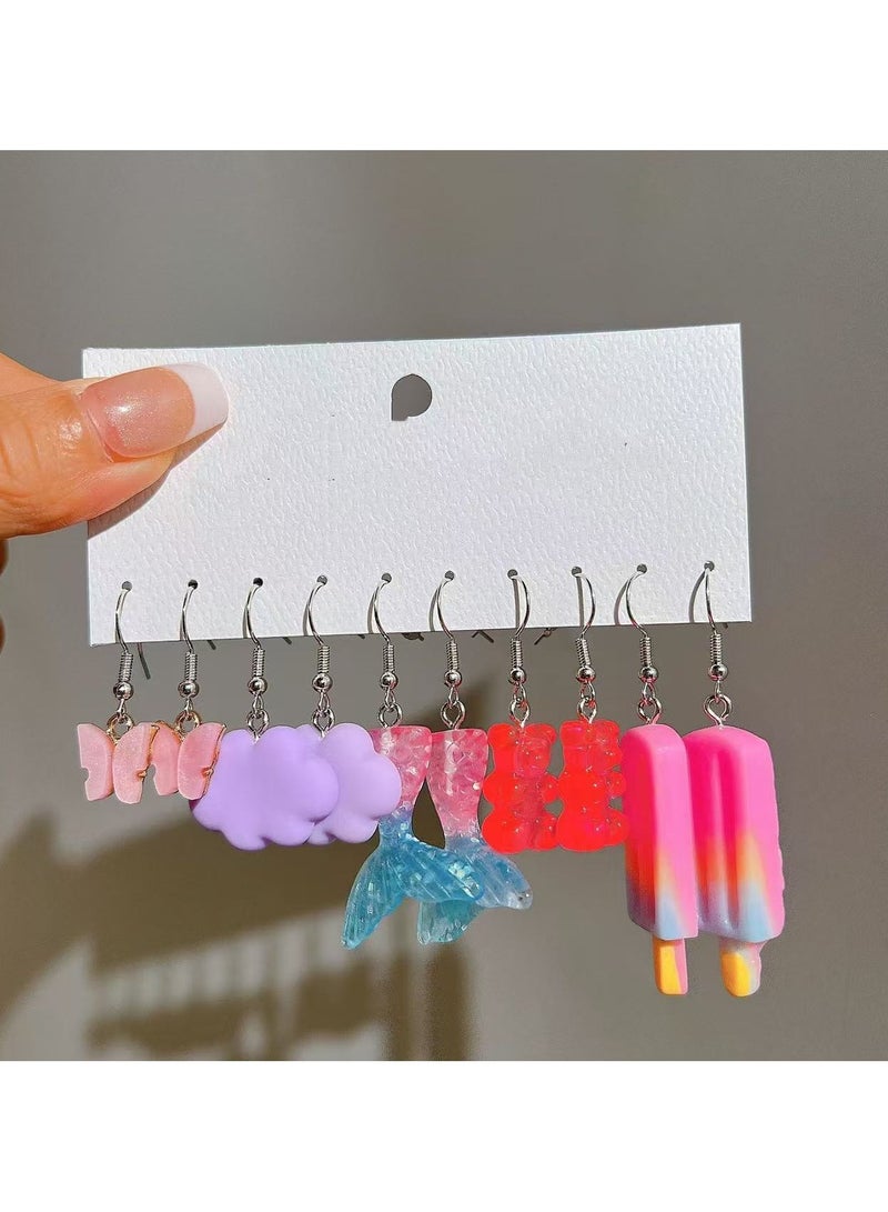 Goolsky Women’s Cute Cartoon Stud Earring Set – Kawaii Mismatched Earrings Pack, Fun Faux Jewelry for Teens & Girls - Image 1