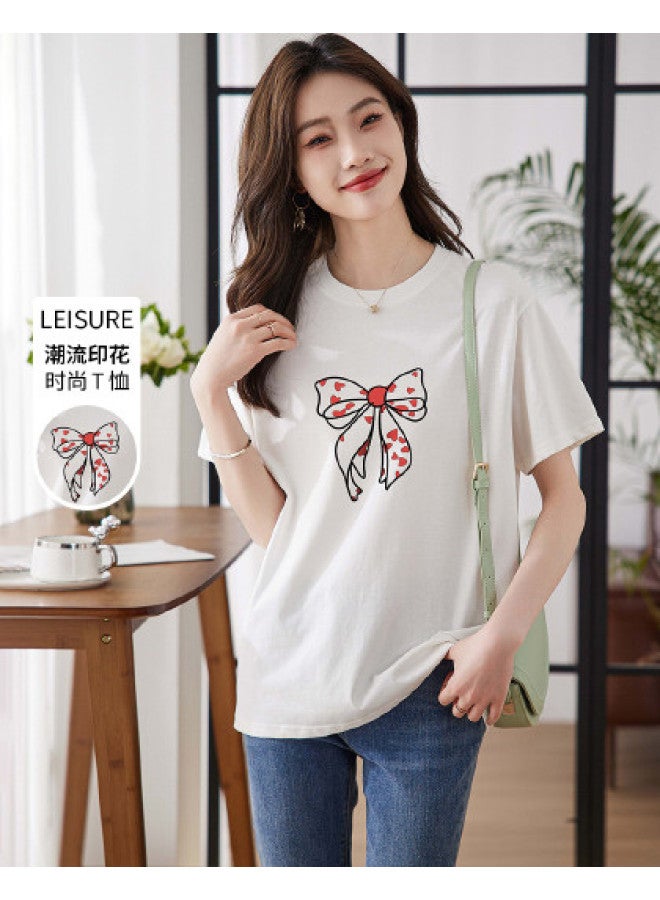 Hstyle Round Neck Short Sleeve T-shirt Women 2025 Summer Thin Stylish Niche Tee Slim Fit Versatile Top - Image 1