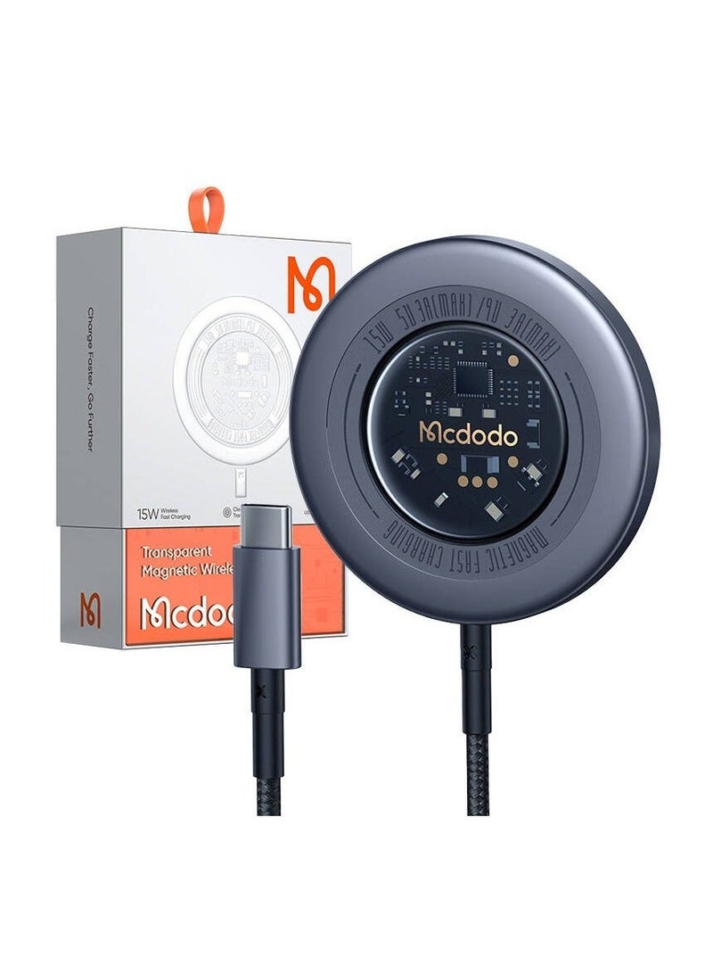 مكدودو شاحن حثي مغناطيسي شفاف من ماكدودو CH-2330 بقوة 15 واط - Image 1