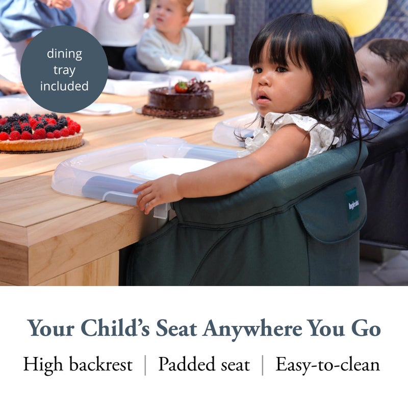 Inglesina Fast Table Chair - Dark Green + Fast Dining Tray - Portable Baby High Chair - for Babies & Toddlers up to 37 lbs -Fits Tables 0.8'' to 3.5'' Thick -Compact & Easy to Use -Travel Bag Included - Image 2