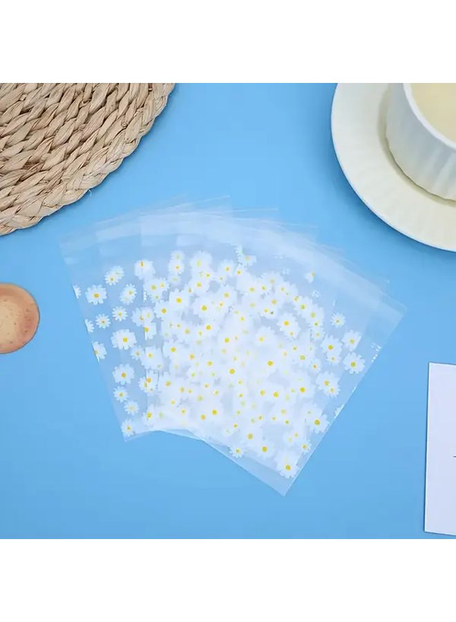 50pcs Self Adhesive Transparent Daisy Print Gift Bags For Jewelry Small Gifts - Image 5