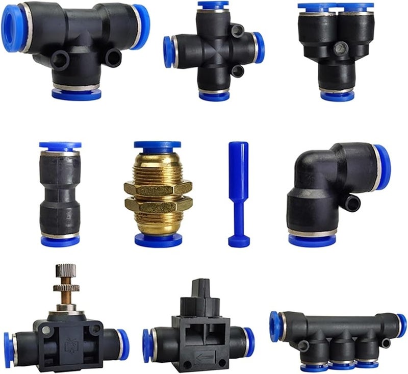 Pneumatic Air Quick Connect Fittings 100PCS Push In Hose Coupling 12mm PY Color - Image 1