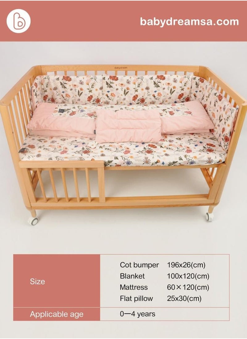 BabyDream Babydream 4pcs set for crib-Pink  - Image 3