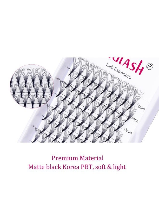 FADLASH Lash Extension 10D 0.07 Premade Fans Eyelash Extensions D Curl Mix Tray Volume Short Stem (10D-0.07-D, 8-14mm Mix) - Image 3