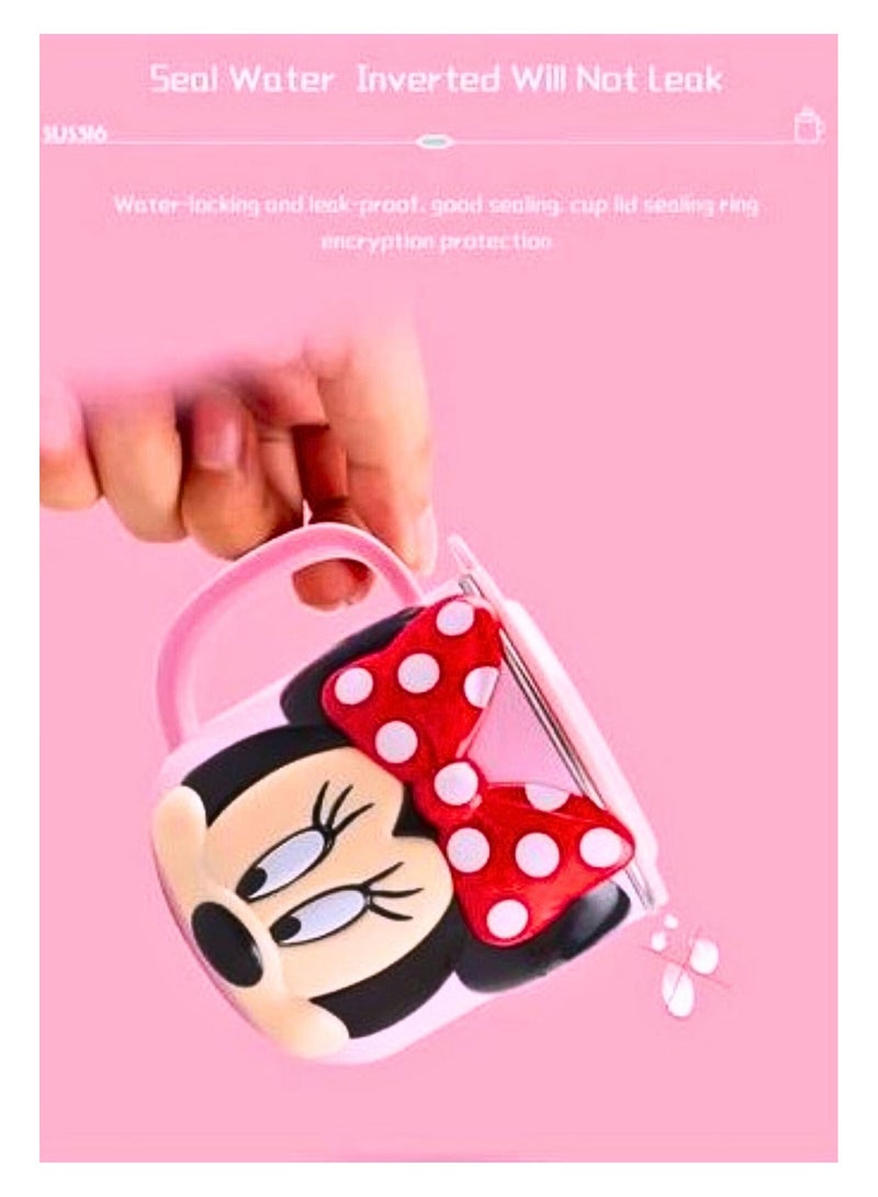 ديزني كوب ميني ماوس للأطفال – بطانة خارجية متينة من الفولاذ المقاوم للصدأ، معزولة بغطاء مقاوم للانسكاب - Image 2