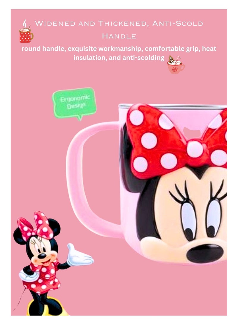 ديزني كوب ميني ماوس للأطفال – بطانة خارجية متينة من الفولاذ المقاوم للصدأ، معزولة بغطاء مقاوم للانسكاب - Image 3