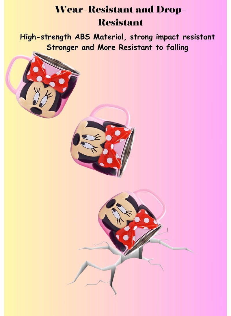 ديزني كوب ميني ماوس للأطفال – بطانة خارجية متينة من الفولاذ المقاوم للصدأ، معزولة بغطاء مقاوم للانسكاب - Image 5