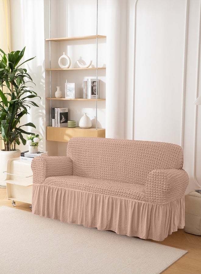 ايست من نون غطاء أريكة فقاعات 3D قابل للتمدد، قماش ناعم - رائع لحماية الأثاث - مقعدين (140-180 سم) - لون كاكي - Image 2