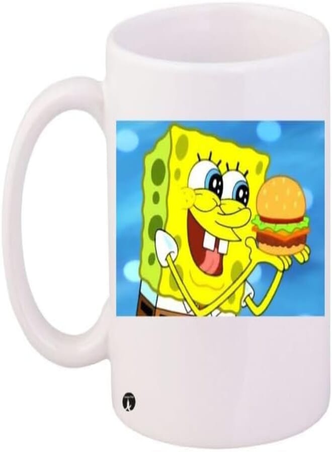 RYN Spongebob Squarepants Printed Coffee Mug White/Yellow/Blue 11Ounce - RYNmg10338