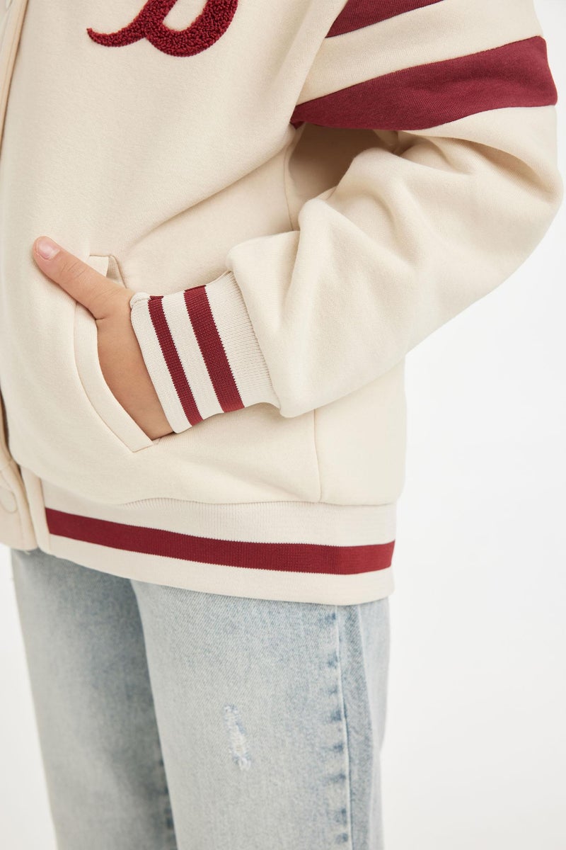 DeFacto Girl Printed College Colla Bomber Jacket - Image 3
