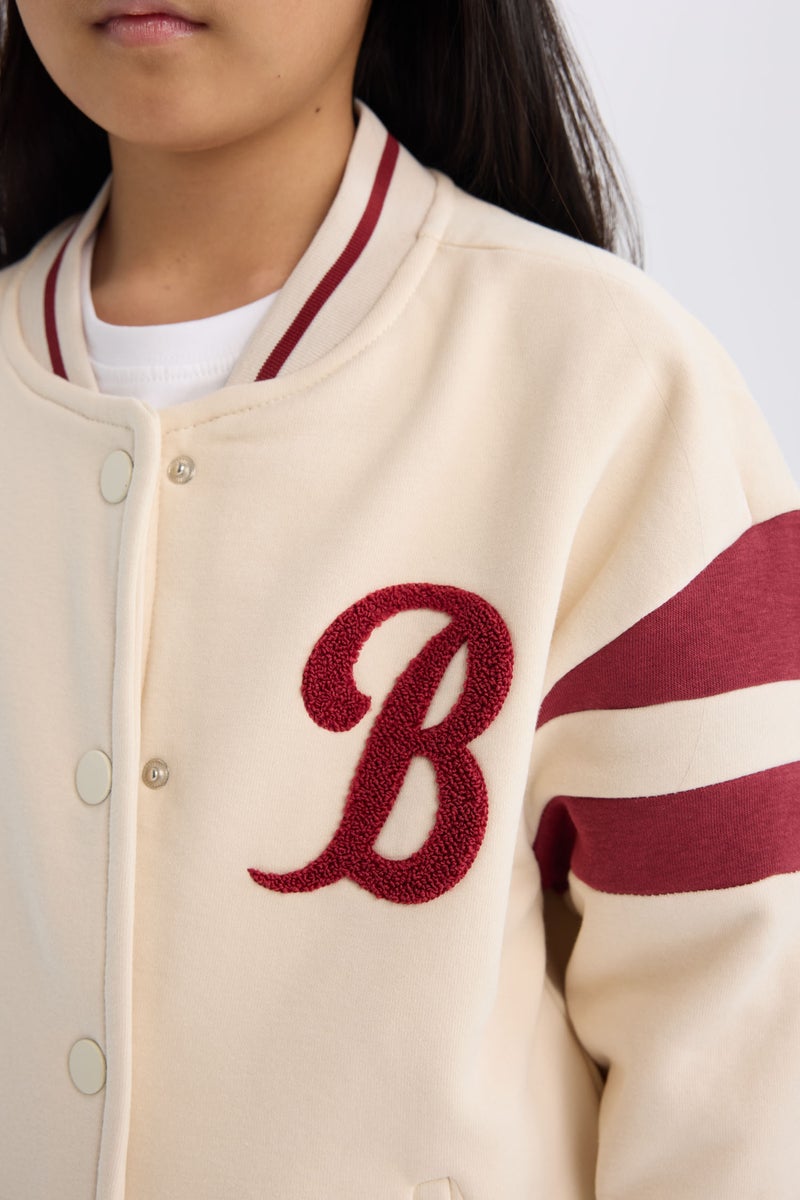 DeFacto Girl Printed College Colla Bomber Jacket - Image 5