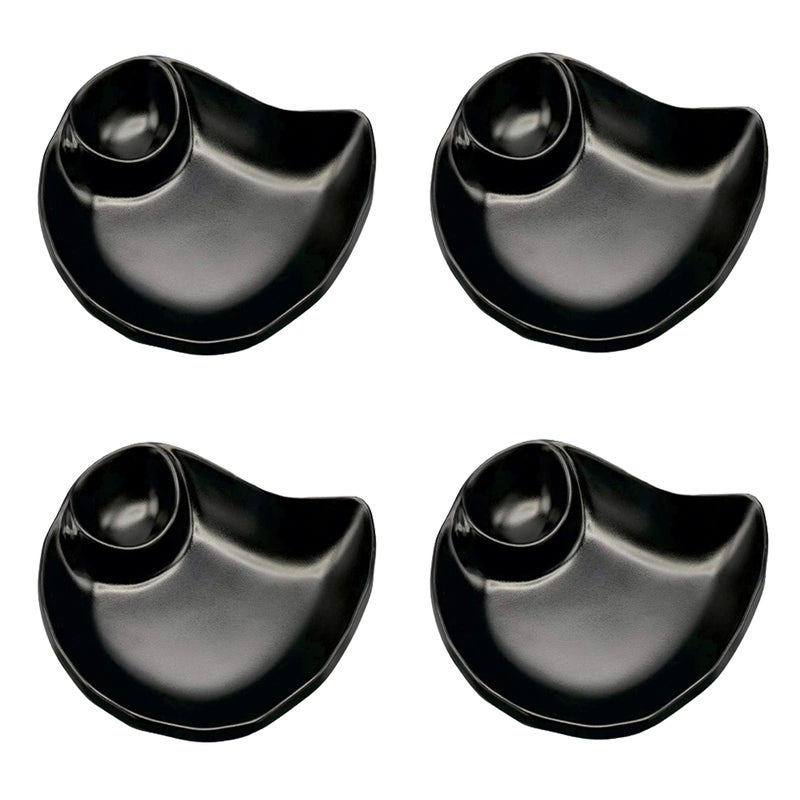 ZIDO Pack of 4 Multi-Purpose Serving Platter for All Types of Snacks Like Noodles, Spring Roll, Pasta, French Fries, Chilly Potato, Momos, Burger, Paneer Tikka, Tandoori Items and as Your Wish. - Image 2