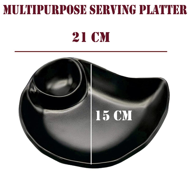 ZIDO Pack of 4 Multi-Purpose Serving Platter for All Types of Snacks Like Noodles, Spring Roll, Pasta, French Fries, Chilly Potato, Momos, Burger, Paneer Tikka, Tandoori Items and as Your Wish. - Image 5
