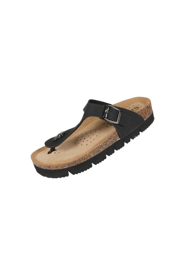 BiOCHIC - Biochic Ladies Slim Thong Sandals Wedge 012-466 6830-Black - Image 1