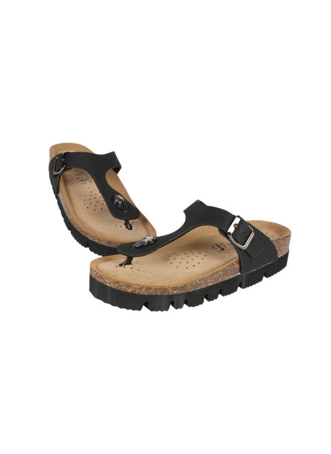 BiOCHIC - Biochic Ladies Slim Thong Sandals Wedge 012-466 6830-Black - Image 1