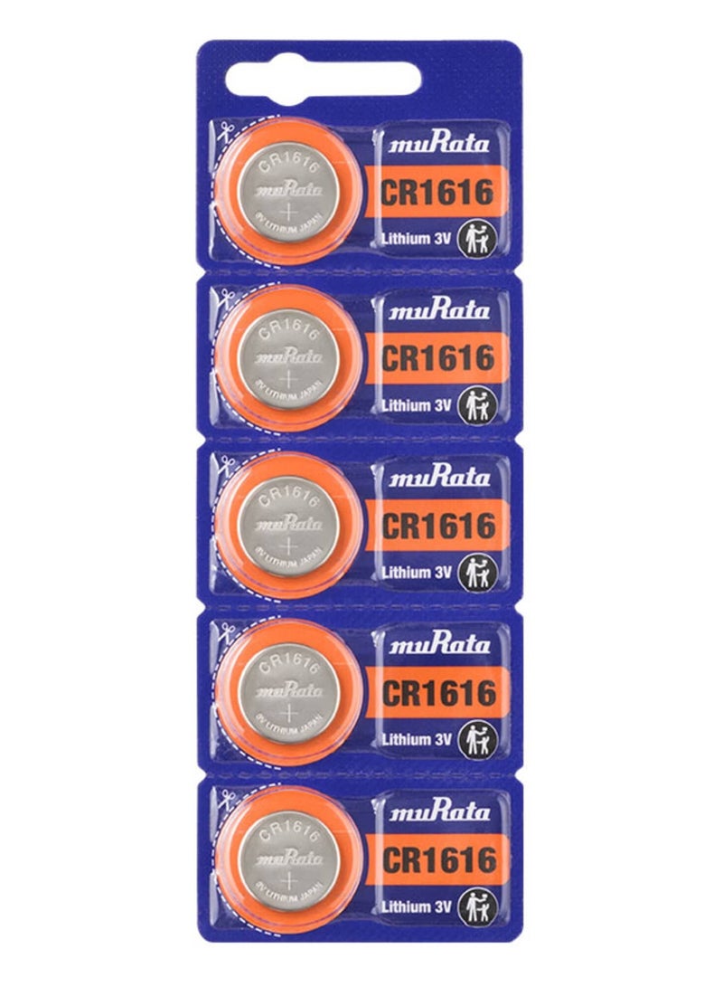 muRATA 5-Pieces Murata CR1616 Lithium (muRata) Japan Batteries - Image 1