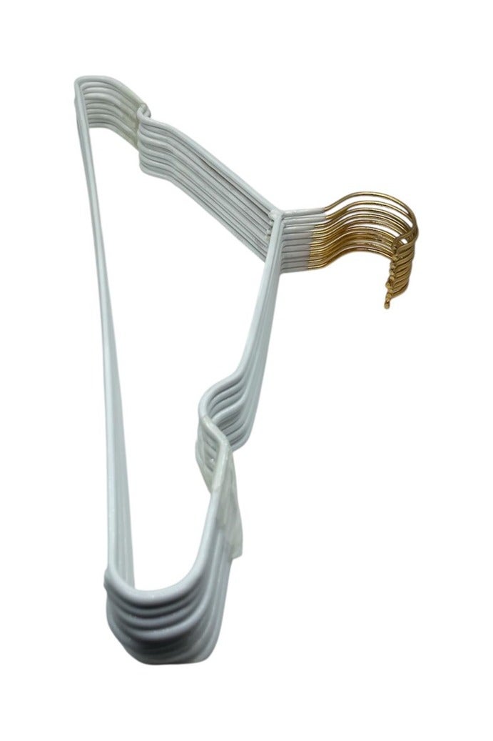 10 Pieces Luxury White Hangers with Gold Head - Image 2