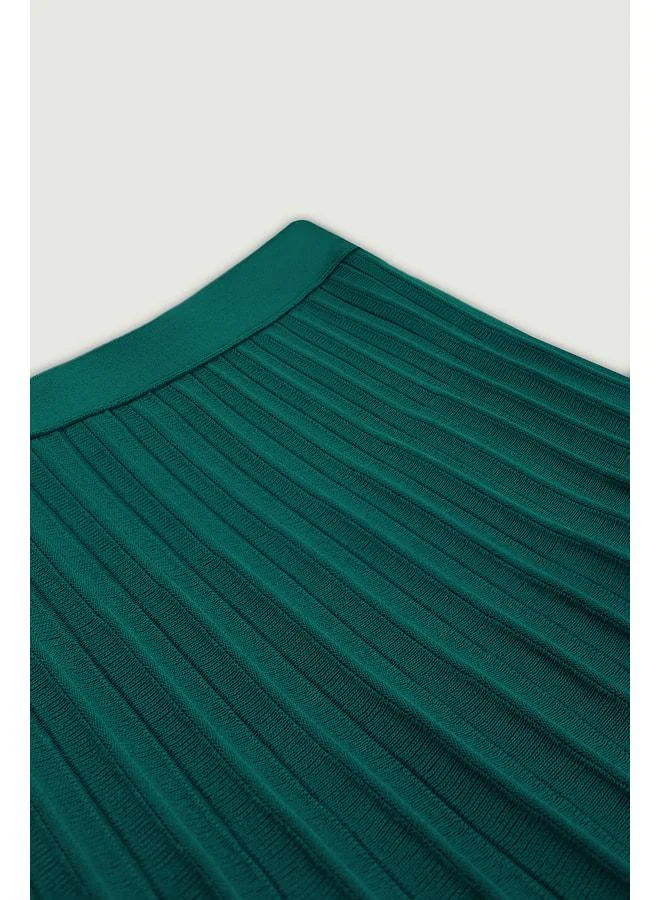 Mısırlı 1951  Dark Turquoise Pleated Long Skirt for Women | Best Price UAE