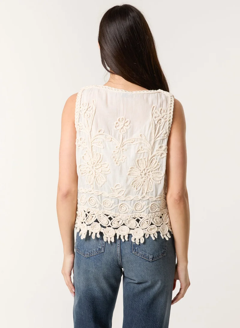 بلو فانيلا صدرية كروشيه برباط أمامي