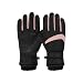 Feelorna Women Ski Gloves Windproof Thermal Touchscreen Gloves Waterproof Surface and Fleece Lined Winter Warm Glove for Skiing Cycling Riding Outdoor Sports Black Pink - Image 2