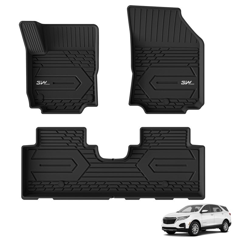 3W 20182023 2024 Chevy Equinox Floor MatsGMC Terrain Floor Mats TPE All Weather Custom Fit for Chevrolet EquinoxGMC Terrain Denali Accessories 1st and 2nd Row Full Set Car mats