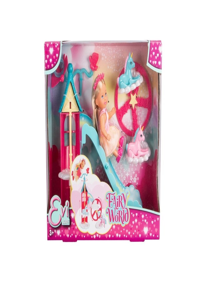 Simba 105733700 Evi Love Fairy World (26 x 8.5 cm) - Evi Doll as Fairy with Fairy Tale Tower, Unicorns & Magic Accessories - Children's Toy for Girls and Boys from 3 Years - Image 1