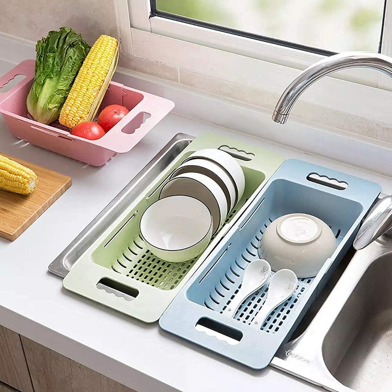 Sygnius Kitchen Expandable OverTheSink Dish Drying Rack Vegetable Washing Basket Kitchen Tray Organizer - Image 4