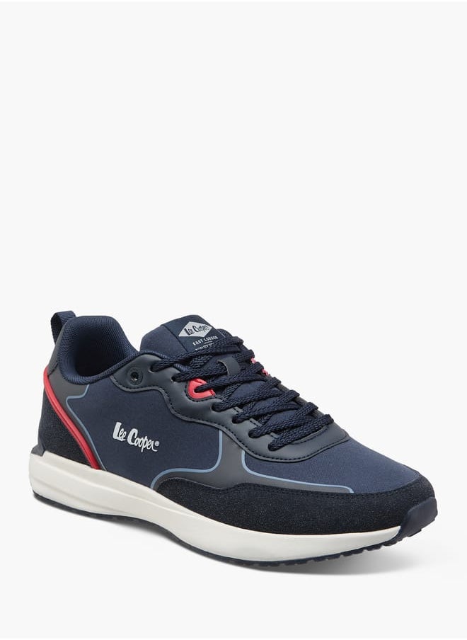 Lee Cooper Men's Logo Detail Sneakers with Lace-Up Closure  - Image 2