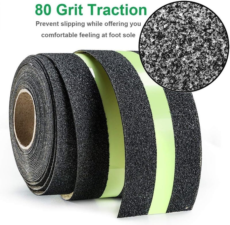 Slyford Anti-Slip Safety Grip Tape, Non-Slip Grip Adhesive Tape to Indoor or Outdoor Stair, Green Glowing in The Dark Non Skid Stage Safety Tape, Easy Apply & Remove (50MM x 5 Meter) - Image 5