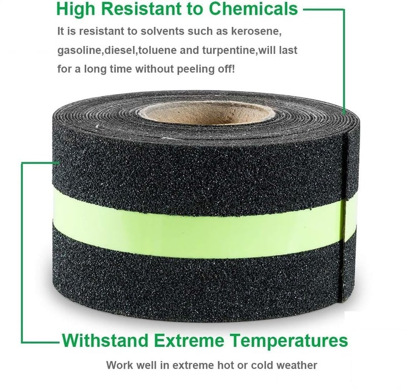 Slyford Anti-Slip Safety Grip Tape, Non-Slip Grip Adhesive Tape to Indoor or Outdoor Stair, Green Glowing in The Dark Non Skid Stage Safety Tape, Easy Apply & Remove (50MM x 5 Meter) - Image 4