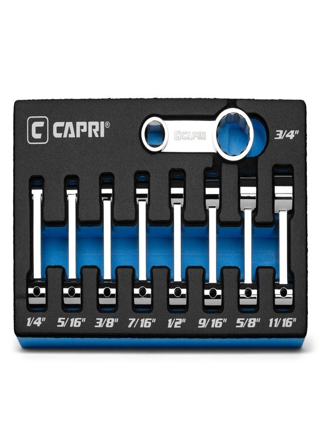 Capri Tools 3/8 in. Drive Torque Adapter Set, 12-Point Box End, 1/4 to 3/4 in., SAE, 9-Piece with Mechanic's Tray - Image 1