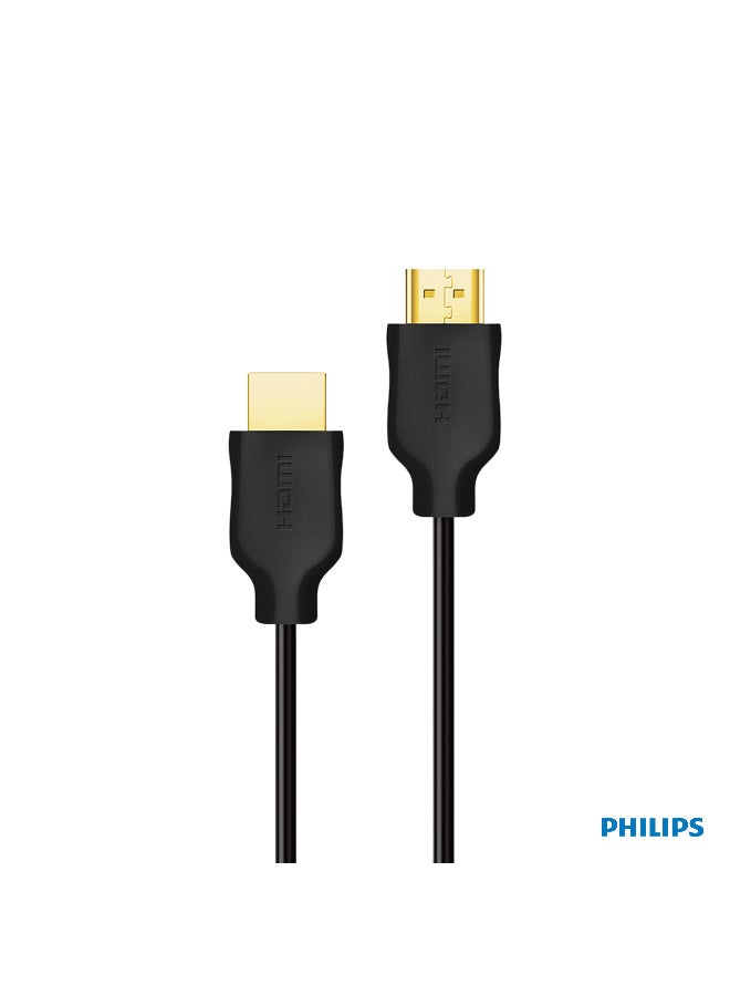 Philips High-Speed HDMI 2.0 Cable with Ethernet (4K UHD @ 60Hz, 18Gbps, Gold-Plated, 5 Meter) – Black black - Image 1