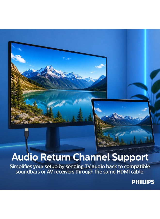 Philips High-Speed HDMI 2.0 Cable with Ethernet (4K UHD @ 60Hz, 18Gbps, Gold-Plated, 5 Meter) – Black black - Image 4