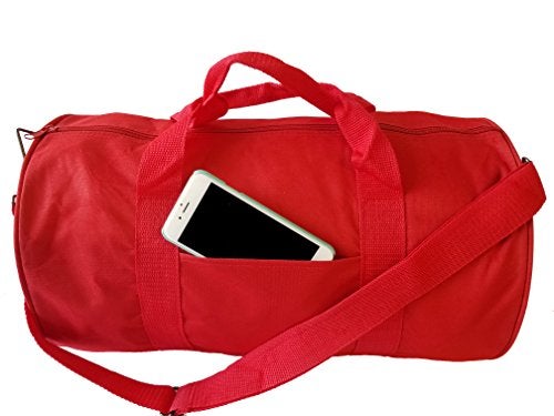 ImpecGear Round Duffel Team Sports Equipment Bags, Travel Gym Fitness Bag. (Red) Small, Medium - Image 1