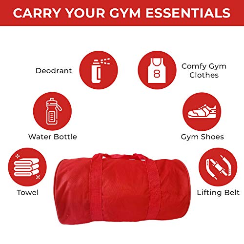 ImpecGear Round Duffel Team Sports Equipment Bags, Travel Gym Fitness Bag. (Red) Small, Medium - Image 5