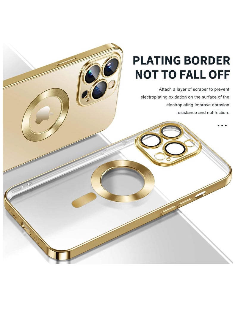 ten.tech Transparent Magnetic Protection Cover Compatible with MagSafe for iPhone 11 Pro Max Mobile Phone, Anti-Shock and Anti-Scratches, and Camera Lens Protector (golden) by Tin Tech  - Image 2
