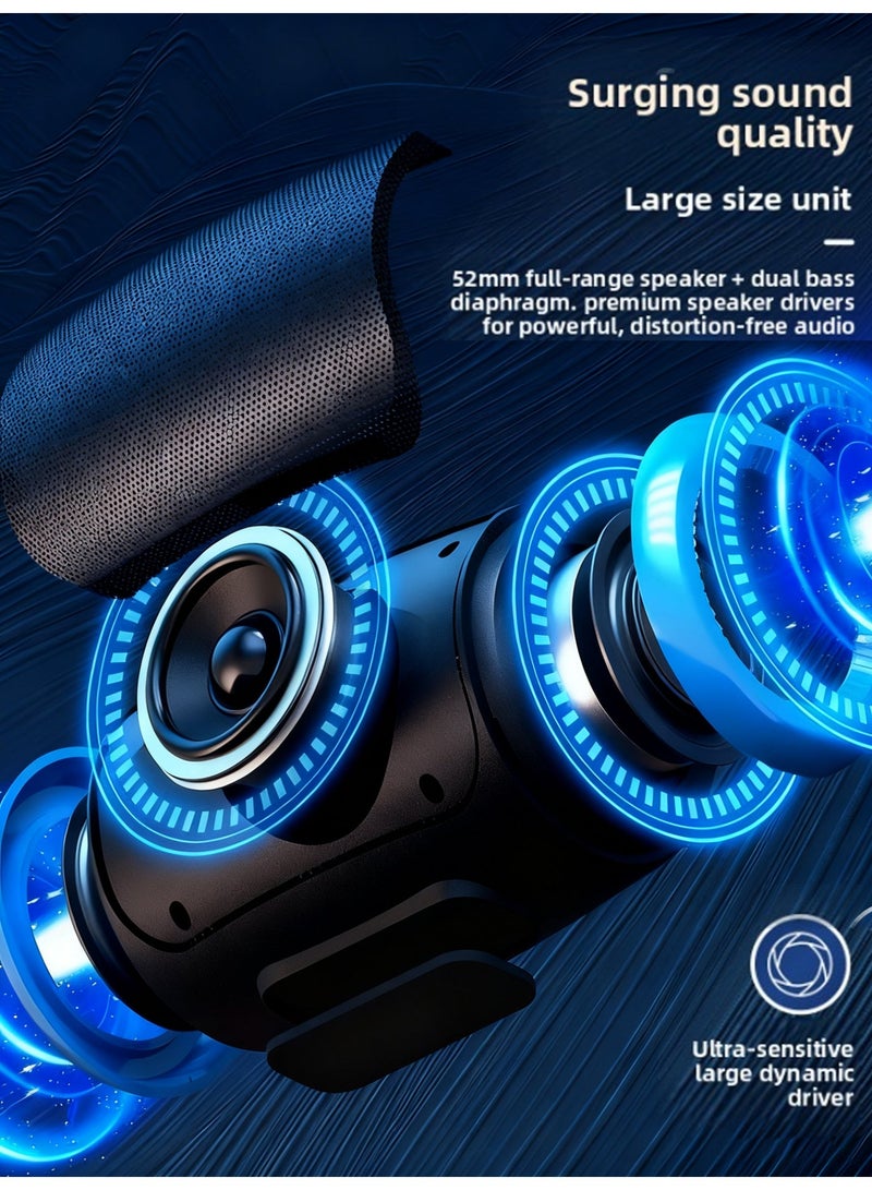 Portable Bluetooth Speaker | 10W RMS Stereo Sound with Rich Bass | IPX7 Waterproof | TWS Pairing | 12H Playtime | Multi-Compatibility (Black） - Image 4